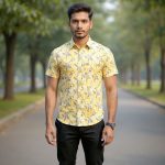 Fida Men's 100% Cotton Printed Half Sleeve Shirt
