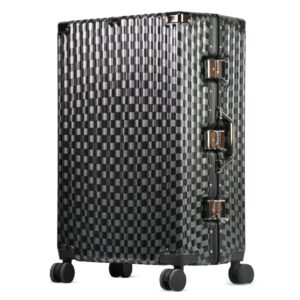 24″ Black Checkered Aluminium Trim Luggage