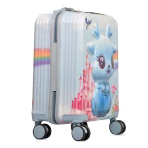 20″ Blue Fantasy Deer Kids Carry On Luggage