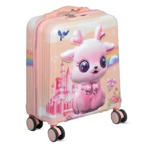 20″ Pink Fantasy Deer Kids Carry On Luggage