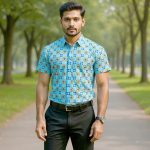 Fida Men's 100% Cotton Printed Half Sleeve Shirt
